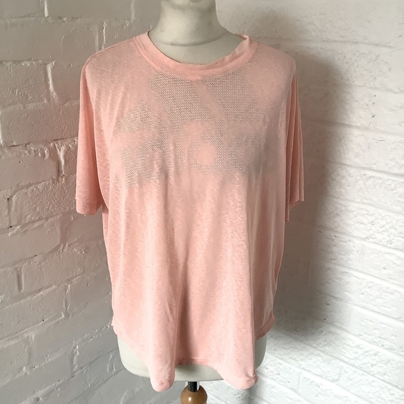 adidas Tops - Adidas Oversize T Shirt - Size L 16/18 - Peach - Cotton - P2P 23”